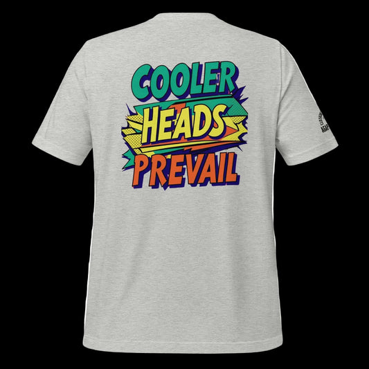 Cooler Heads Prevail tee by Agape Seven, bold custom streetwear