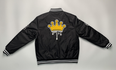 Crown drip letterman jacket - Agape Seven Clothing Company
