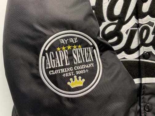 Crown drip letterman jacket - Agape Seven Clothing Company