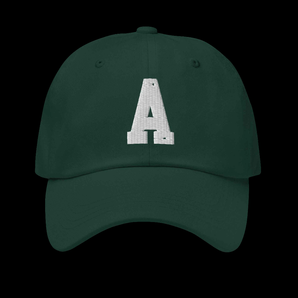 The "A" dad hat by Agape Seven Clothing Company