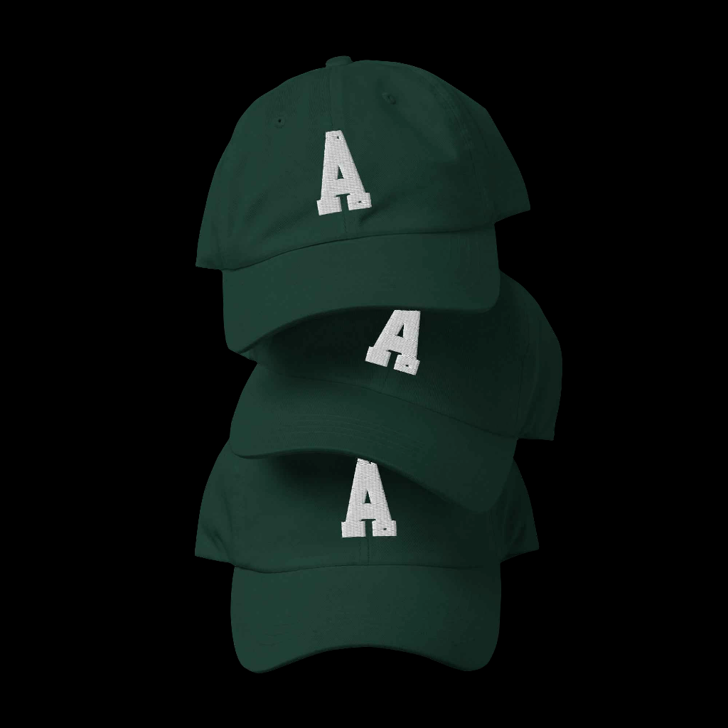 The "A" dad hat by Agape Seven Clothing Company