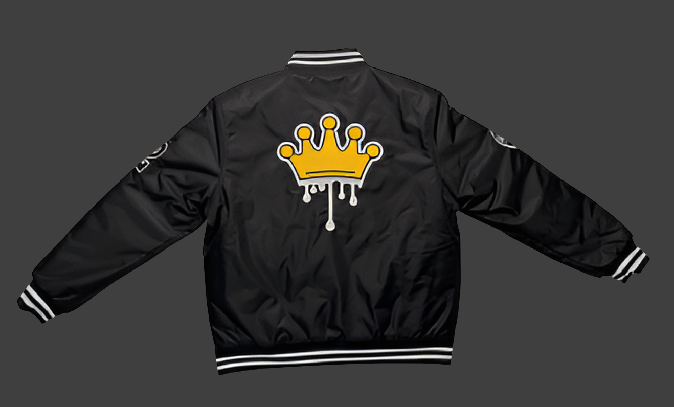 Crown drip letterman jacket