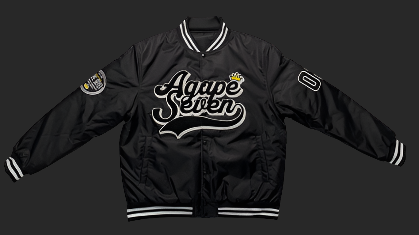 Crown drip letterman jacket