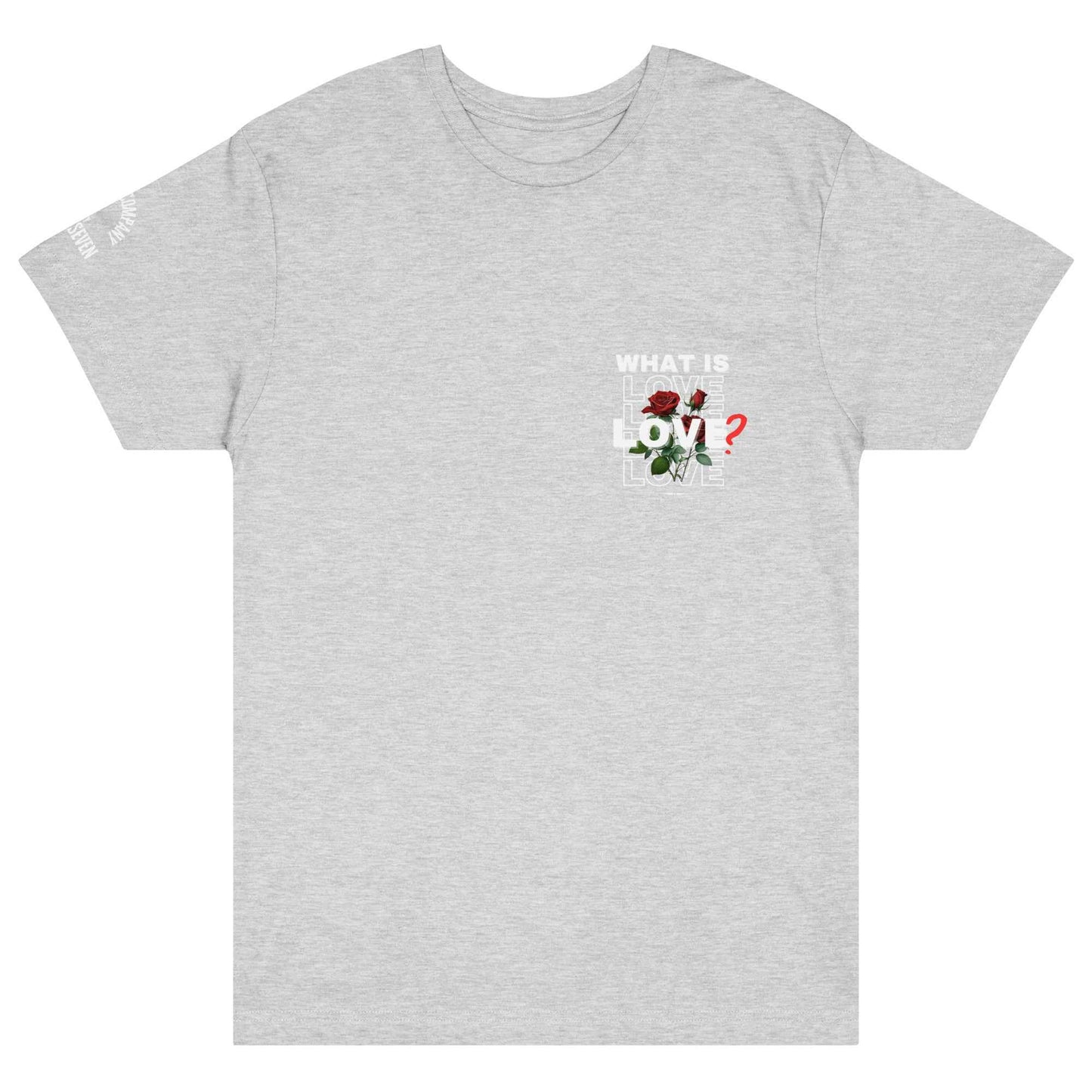What is Love by Agape Seven Clothing Company graphic Jersey Tee