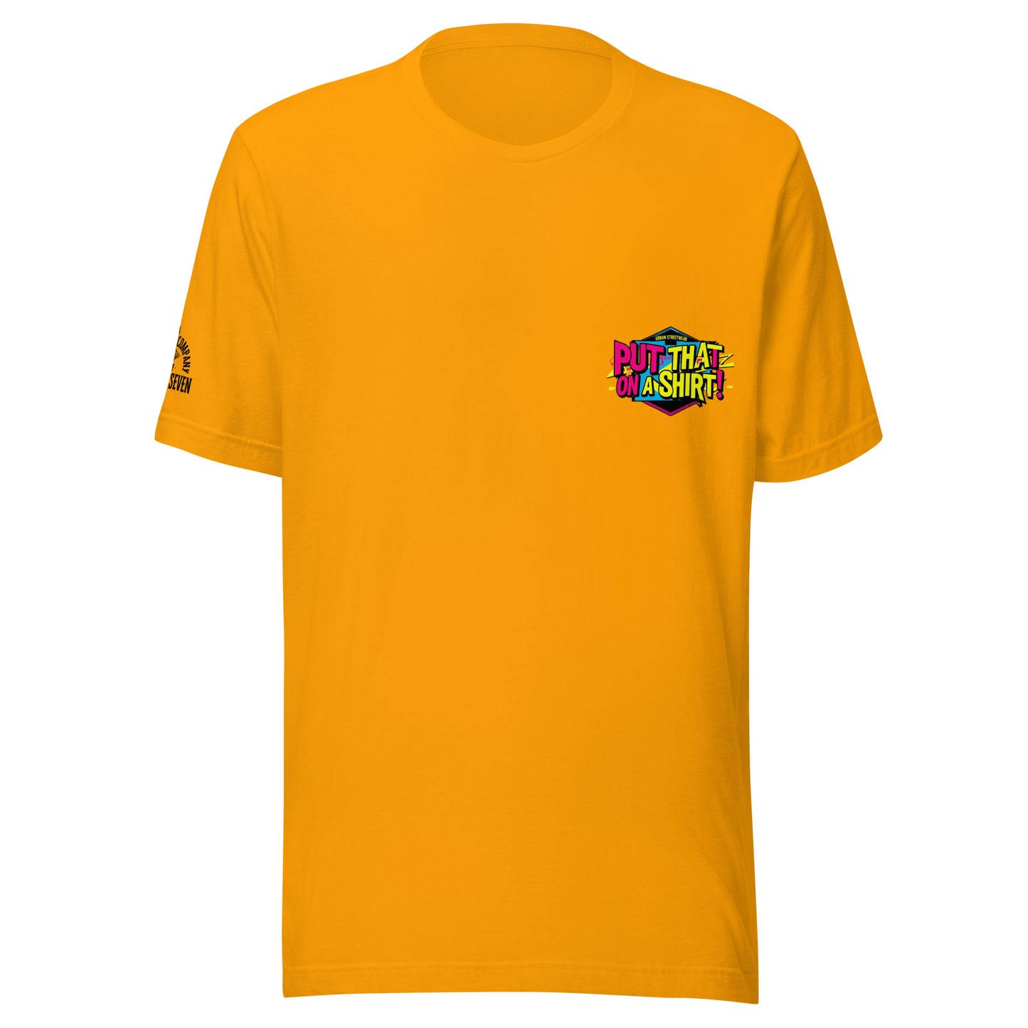 Iconic phrase tee by Agape Seven – Put That On A Shirt edition