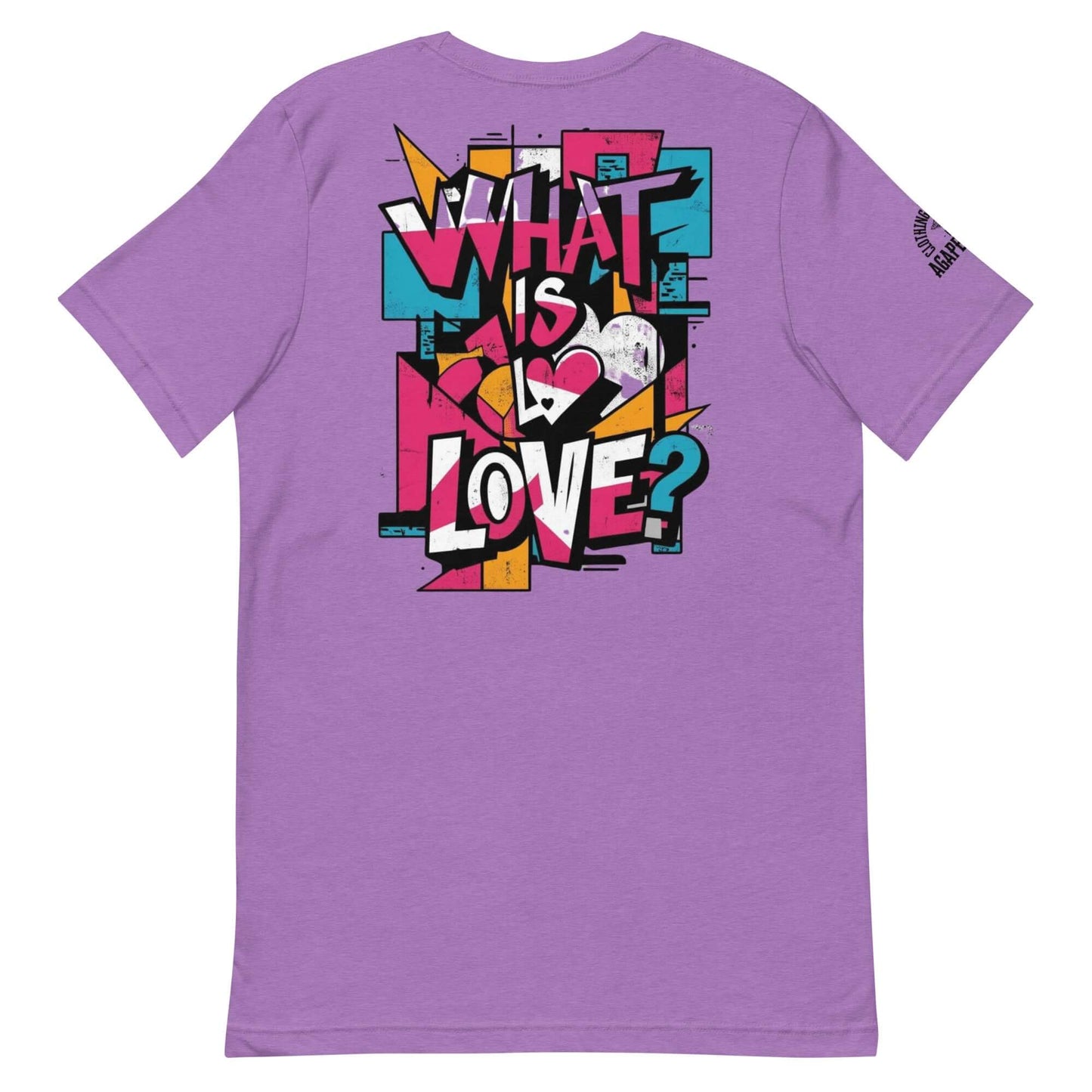 What Is Love tee by Agape Seven, thoughtful minimalist design