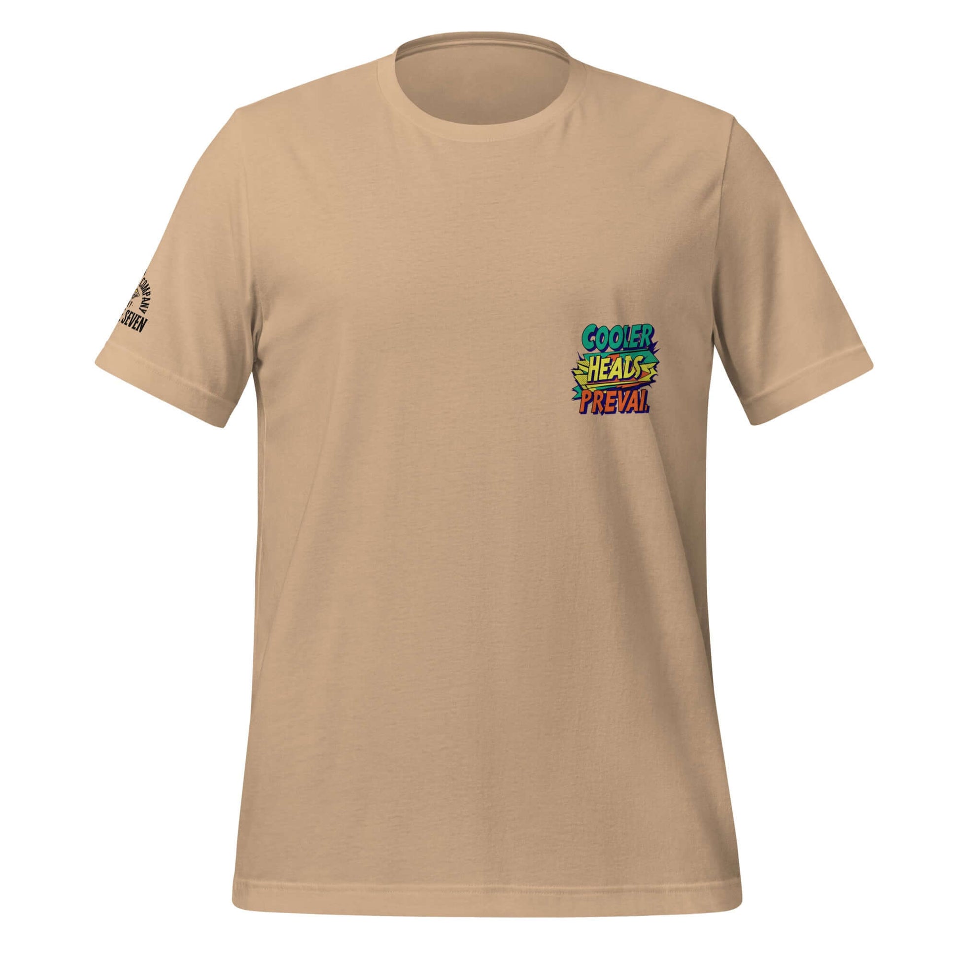 Cooler Heads Prevail tee by Agape Seven, bold custom streetwear