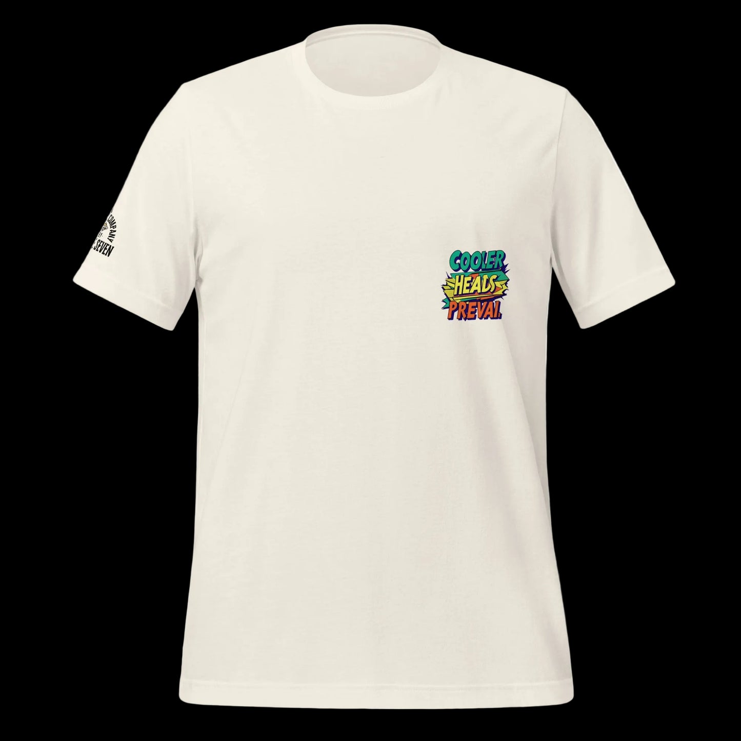 Cooler Heads Prevail tee by Agape Seven, bold custom streetwear