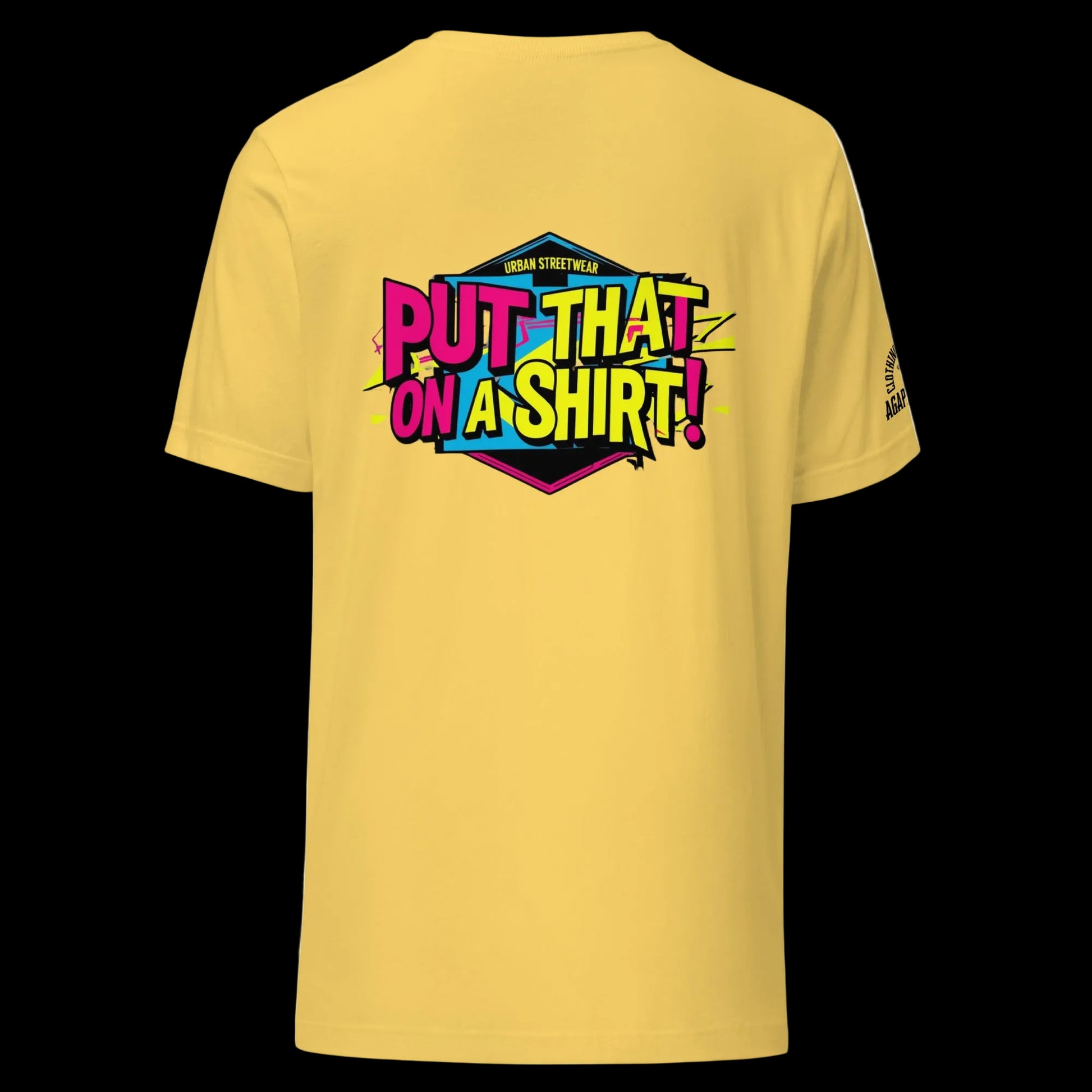 Iconic phrase tee by Agape Seven – Put That On A Shirt edition